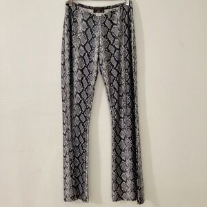 Sentimental New York by Sam Hourani Snake Print Wide Leg, Low Rise Pants